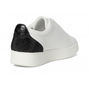 FitFlop Rally Crystal-Backtab Leather Trainers