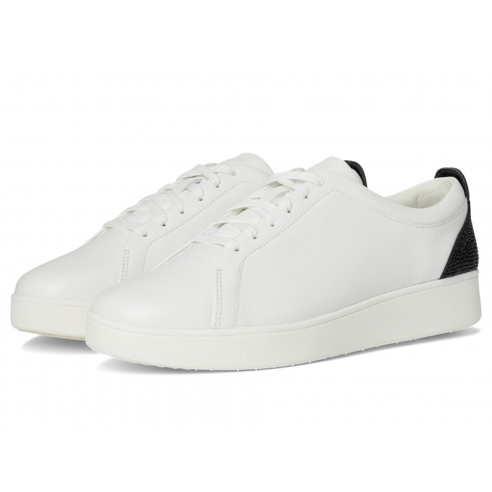 FitFlop Rally Crystal-Backtab Leather Trainers