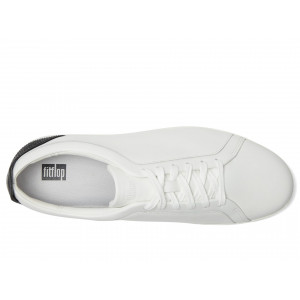FitFlop Rally Crystal-Backtab Leather Trainers